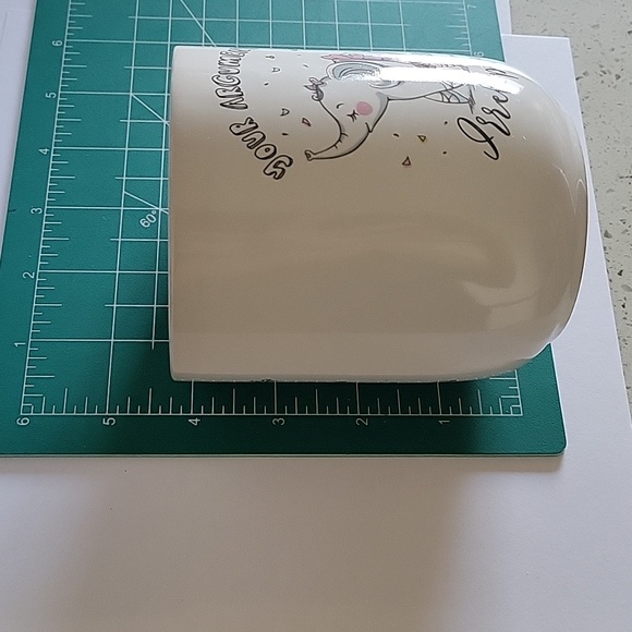 Sweet Elephant Mug. "Your argument is irrelephant". Colors gray and pink - Picture 9 of 9